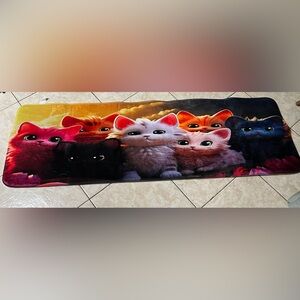 Colorful Cat Rug Runner - Litter Box Mat Laundry Room Rug Kitchen Rug - 45”x20”